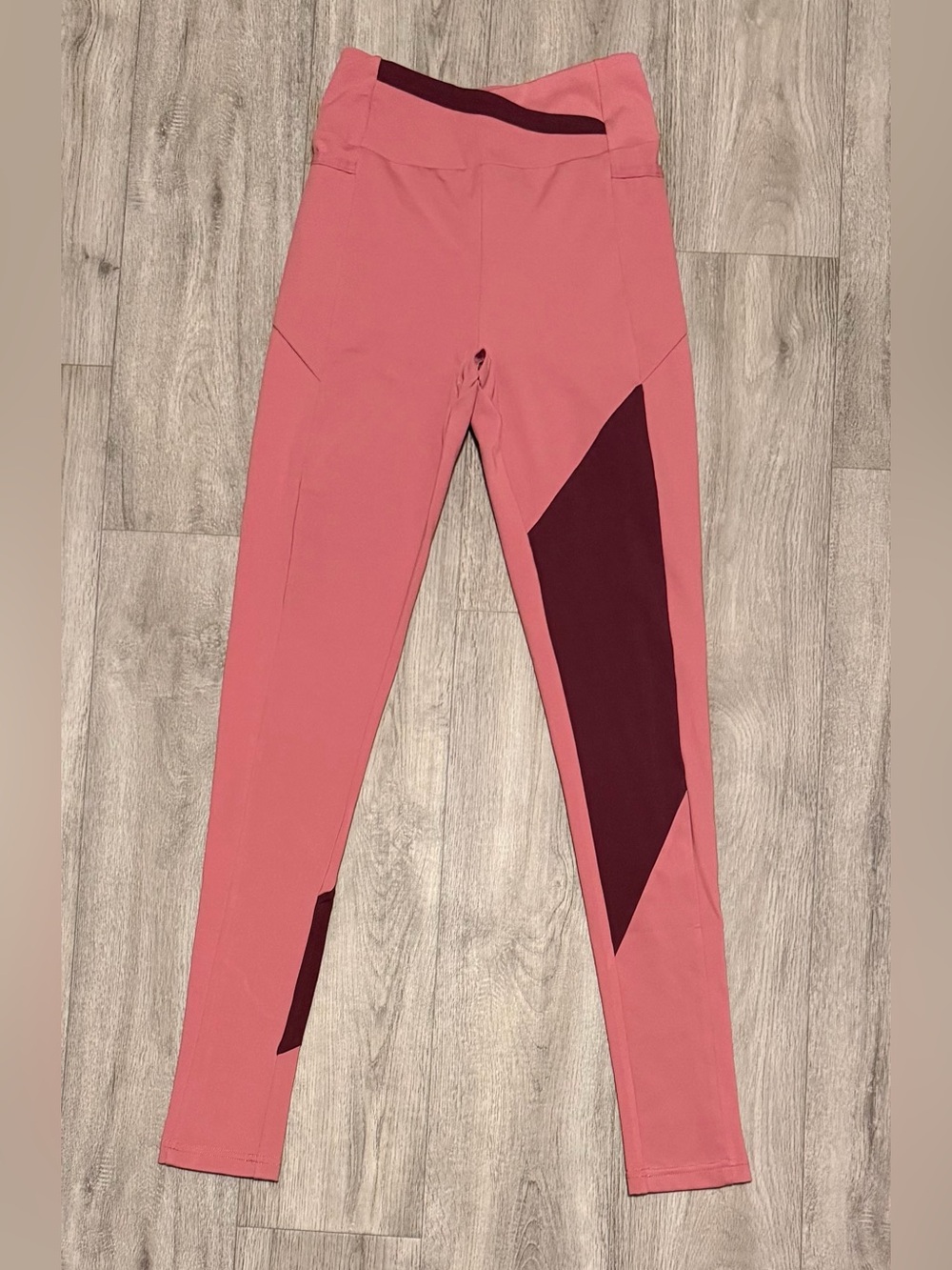 Gymshark Women's Size XS Crossover Waistband Color Block Leggings Pink